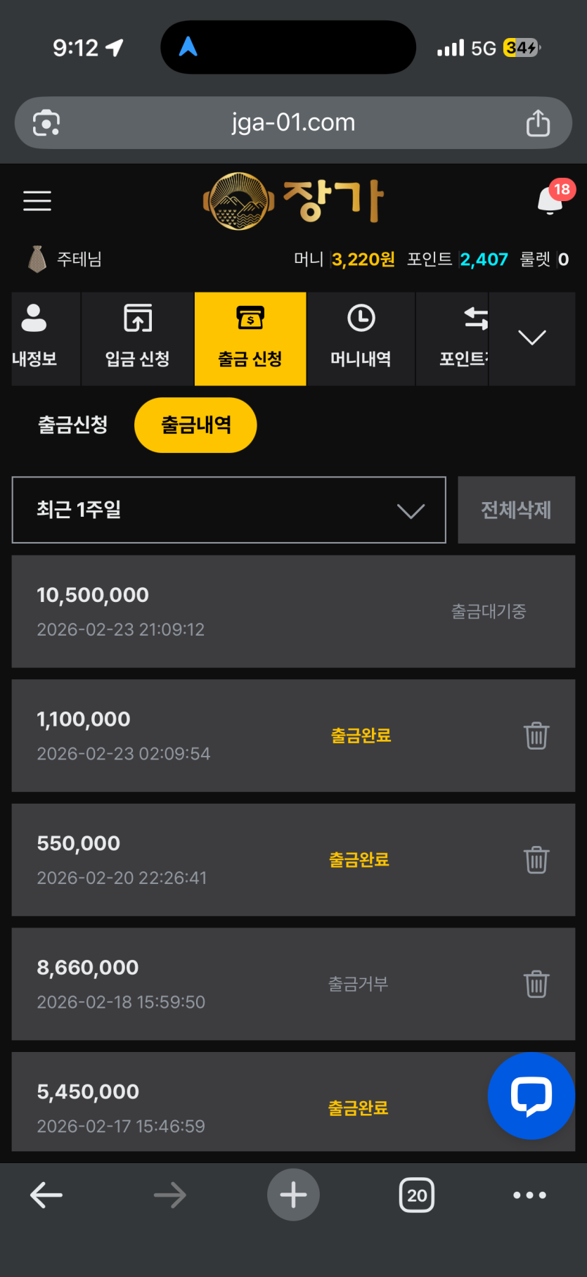 장가 카지노 배팅달리기 개 악질(2)
