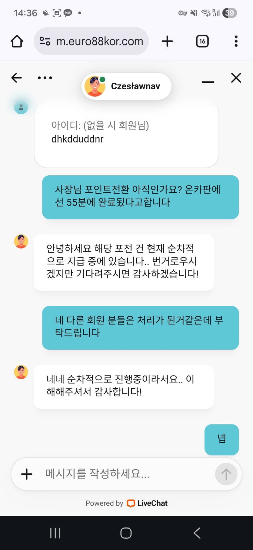 하 유로 88 포전 이슈 참고사항(3)