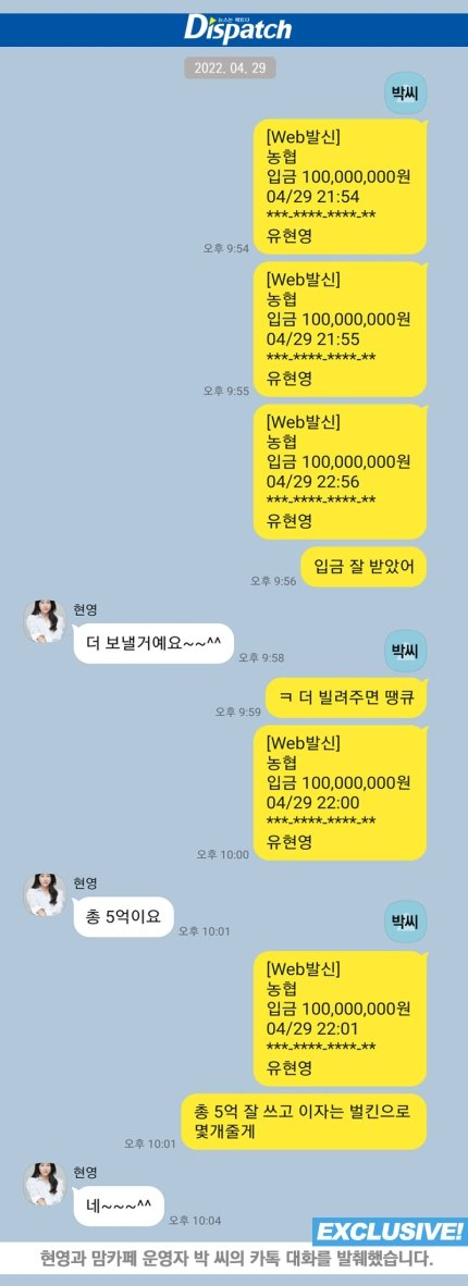 단독] "월 7% 이자에 속았다?"…현영, '맘카페' 운영자 사기 피해(0)