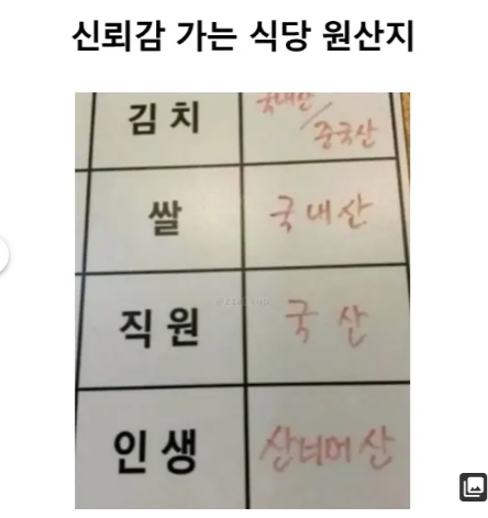 김치는 중국산 쌀은 국내산(0)
