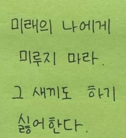 일을 미루면 안되는 이유(0)
