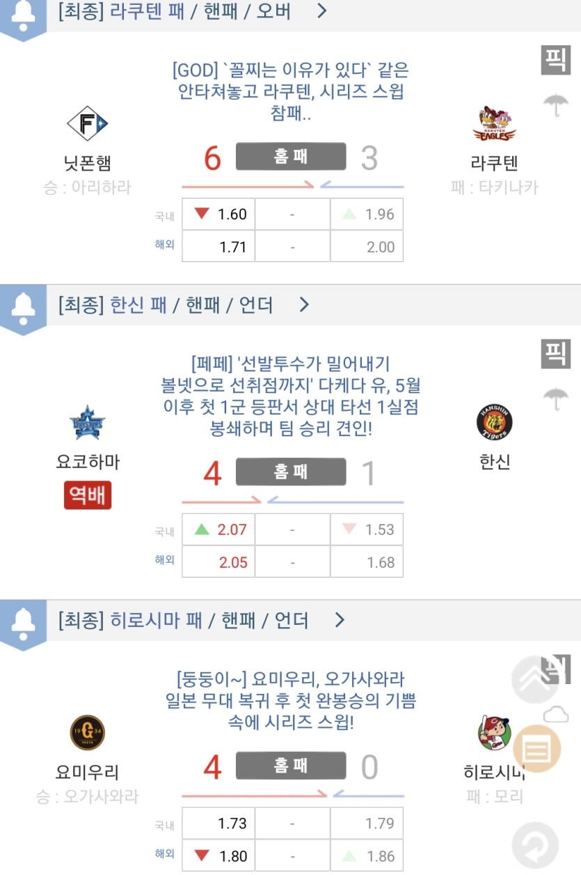 한폴 남았던 경기 결과 ....(1)