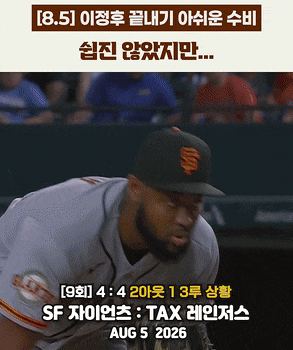 오늘자 이정후 끝내기 수비.(0)