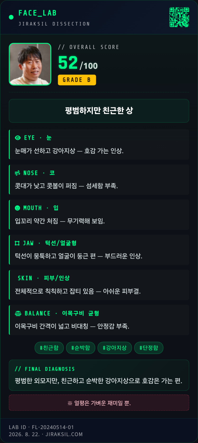 이거 송영길 유해진도 50점대네요(0)