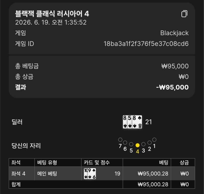 또 올인벳 하니까 딜러 21(0)