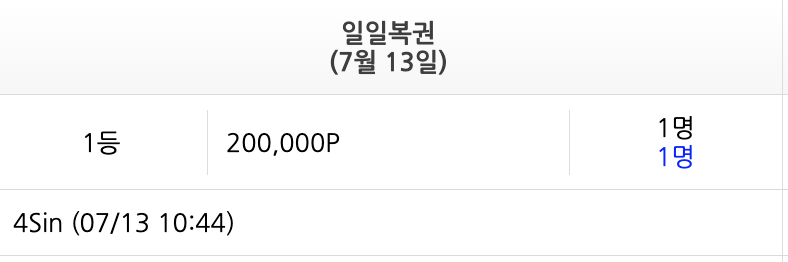일복 1등 추카포카(0)