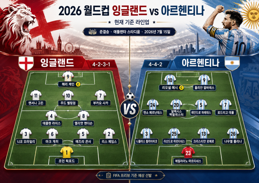 4시 잉글랜드vs아르헨티나 라인업(0)