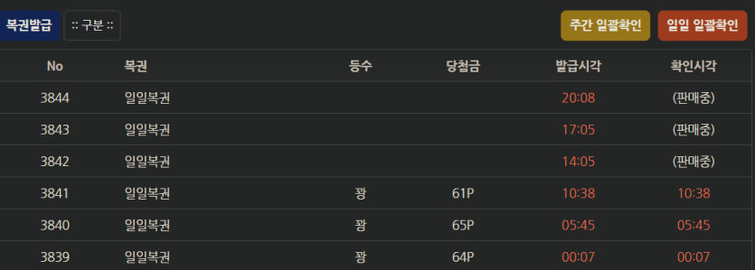 하루 7복권(0)