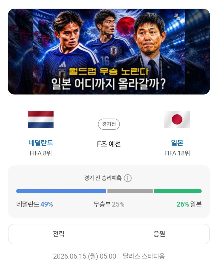 월드컵 한국전보다 일본전이 ㅈㄴ 기대됩니다(0)