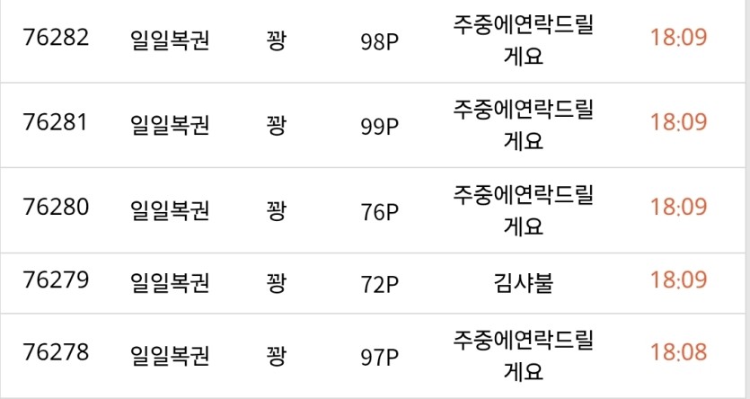 일복 까러 갔는데 신기한 닉넴이 있네요(0)