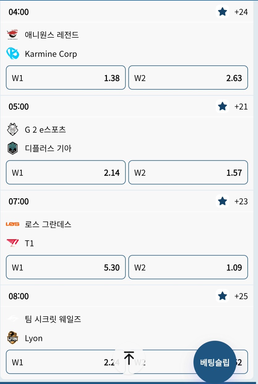 롤드컵 첫날 배당(1)