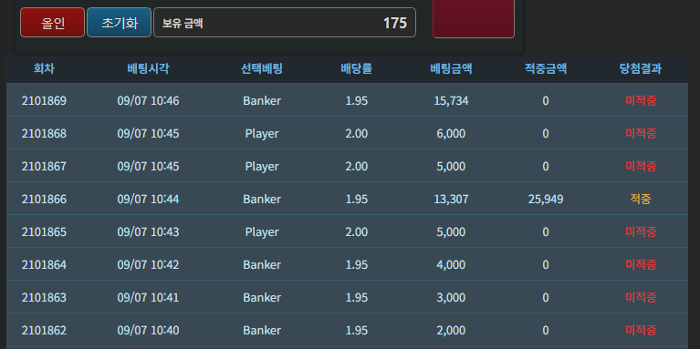 10 승률  개오링(0)