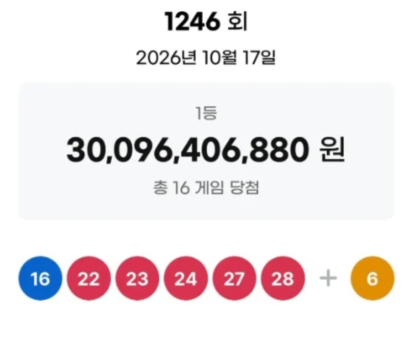 이번주 로또 1등 번호(0)