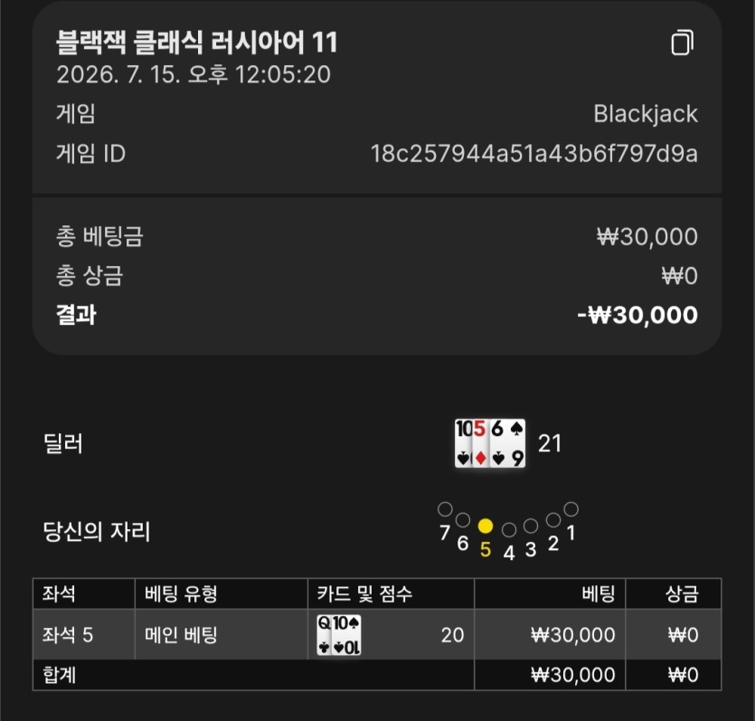 블랙잭 딜러는 마술사인가요(0)