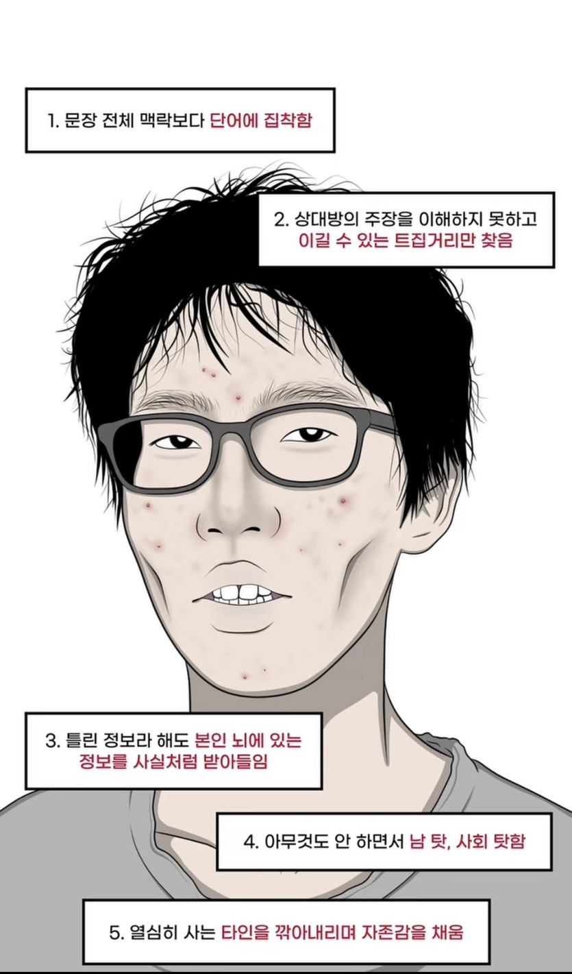 사회성 낮고 멍청한사람 특징이랍니다.(0)