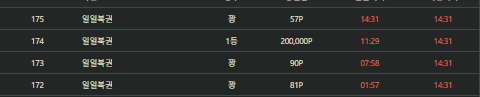헉일복1등당첨;;(0)