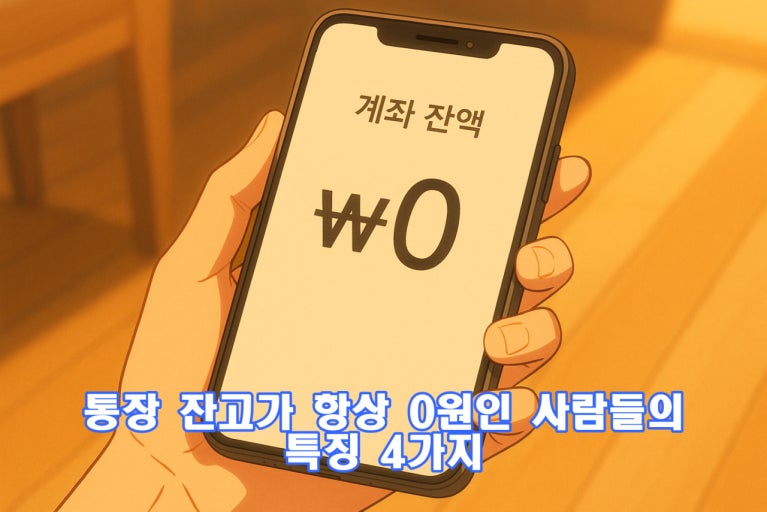 통장 잔액 0원 사람 특징...4 가지(0)