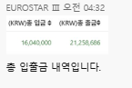 유로스타 끊은지 2년만에 노크해봤네요(0)