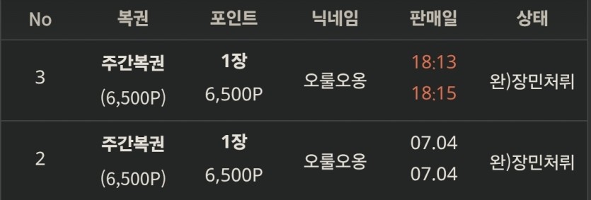 오우야 민처뤼꾼.... 주복구매바리라니 ㅜ(0)