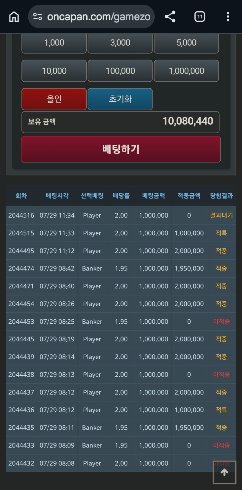 드디어 1000만포 클럽 달성(0)