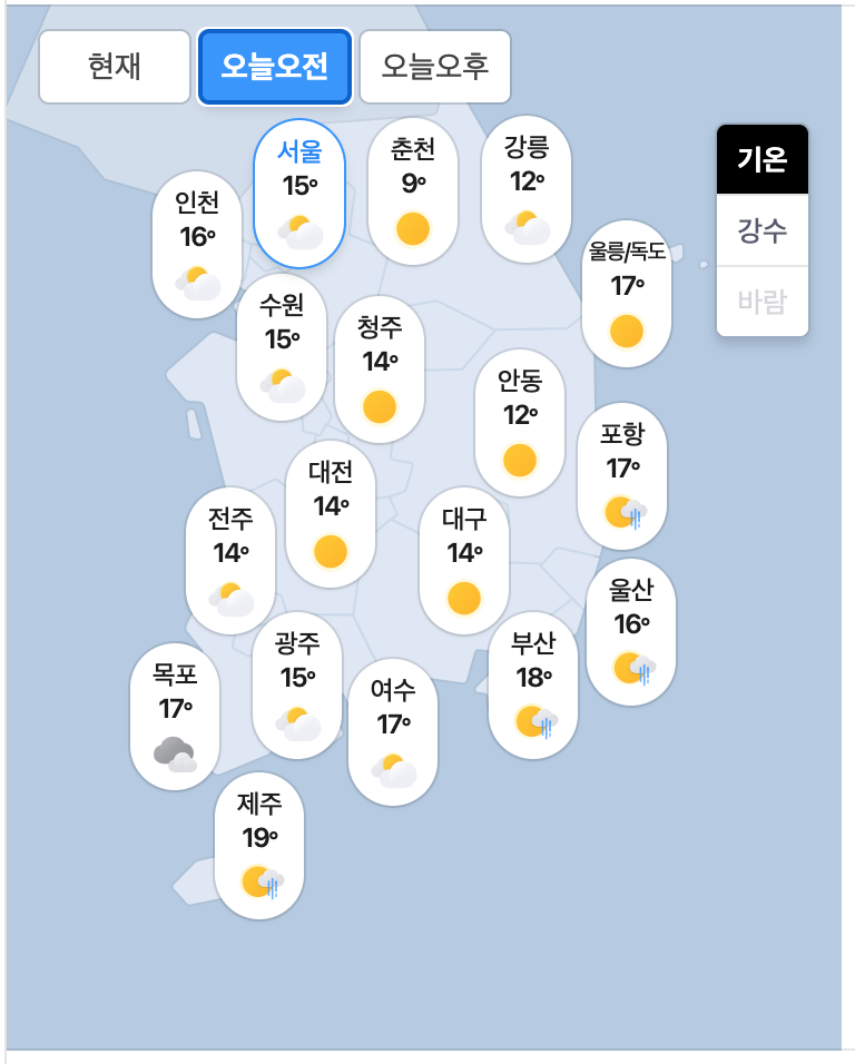 10.04.일 오늘의 날씨 ^..^(0)