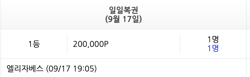 일복 1등 추카링(0)