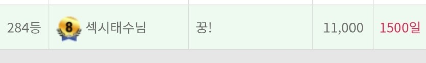 오출완~284등! 1500일..(0)