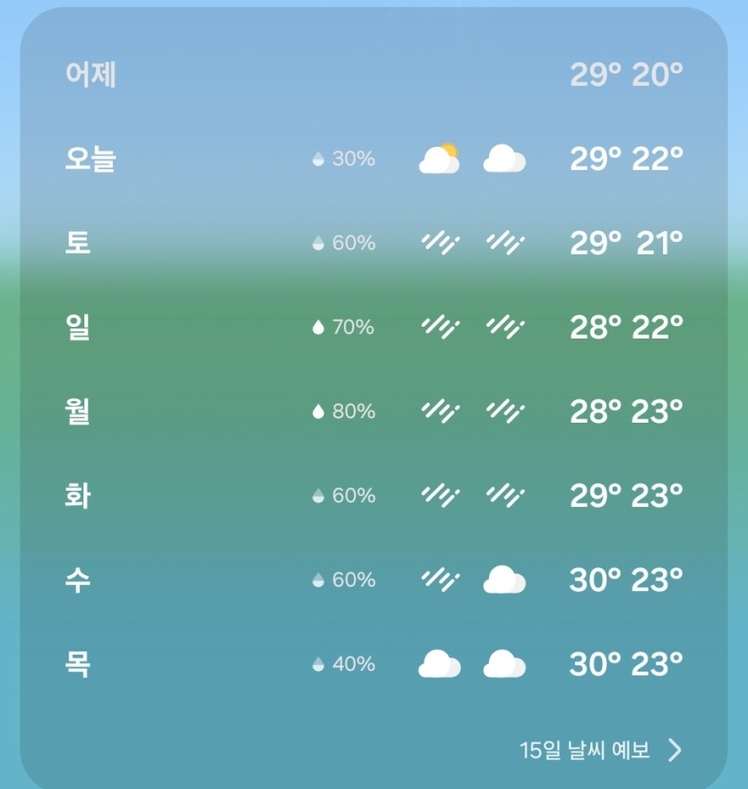 여긴 낼부터 장마입니다(0)