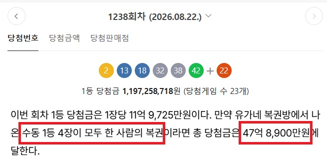 유가네 복권방 1등님(0)