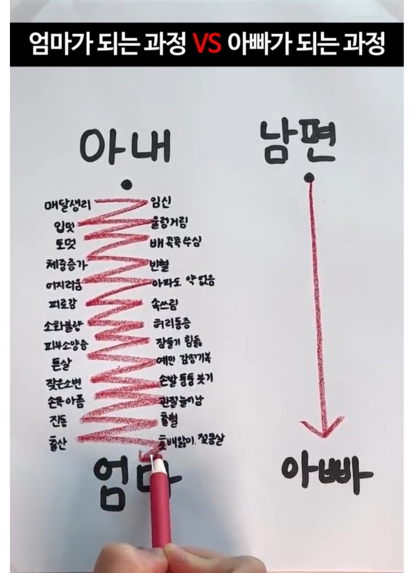 엄마가 되는 과정 VS 아빠가 되는 과정(0)