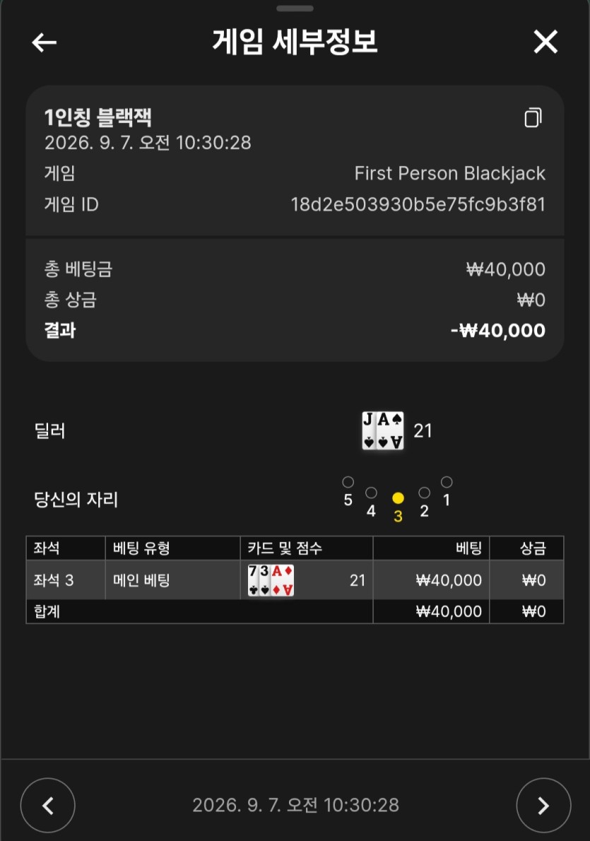 블랙잭 변수 발생(0)