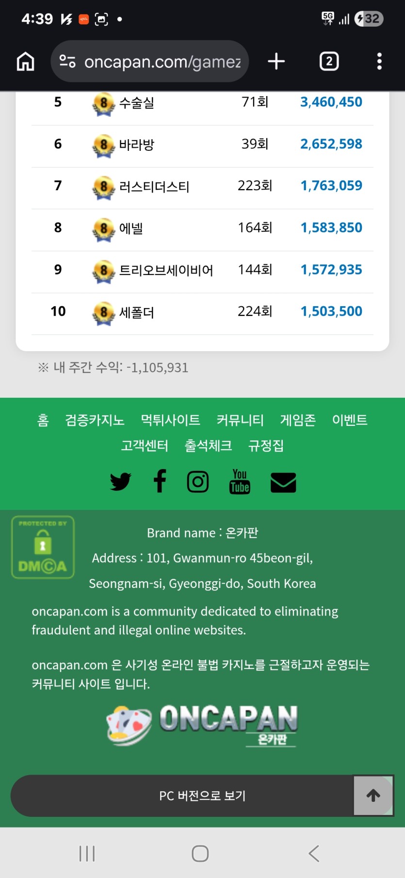 이번주포바성적(0)