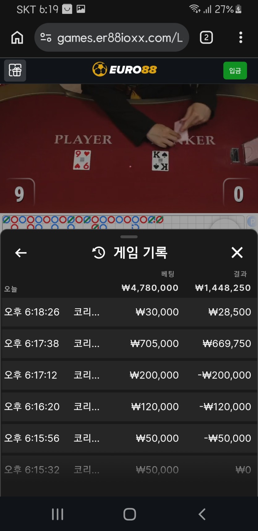 7만5천원으로 300넘게 이겼네요(0)