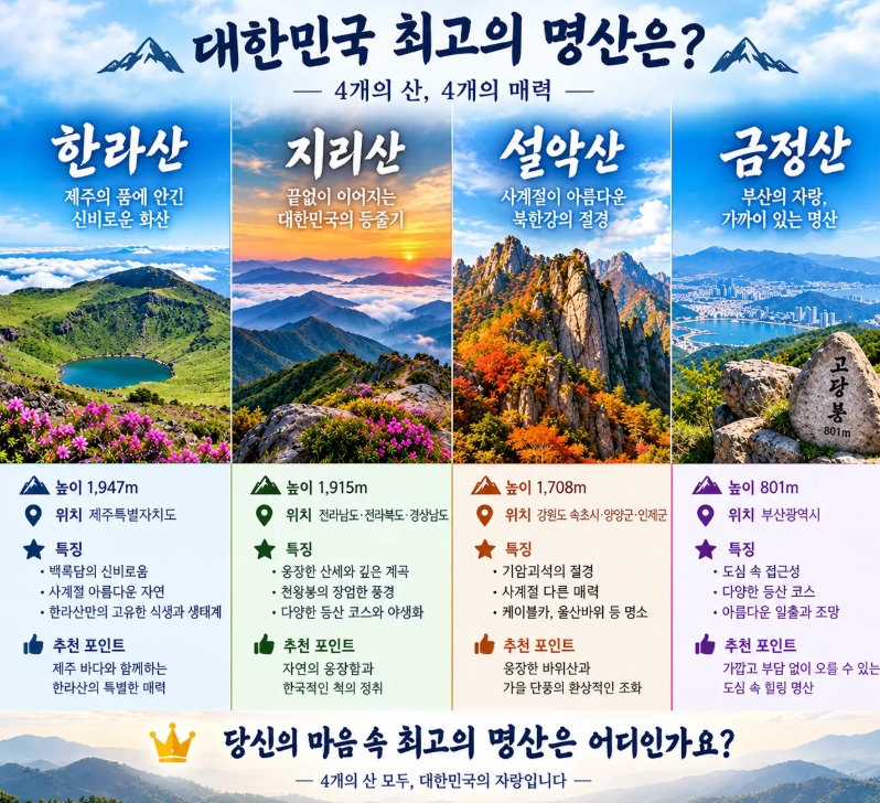 대한민국의 제일 명산은 어디?(0)