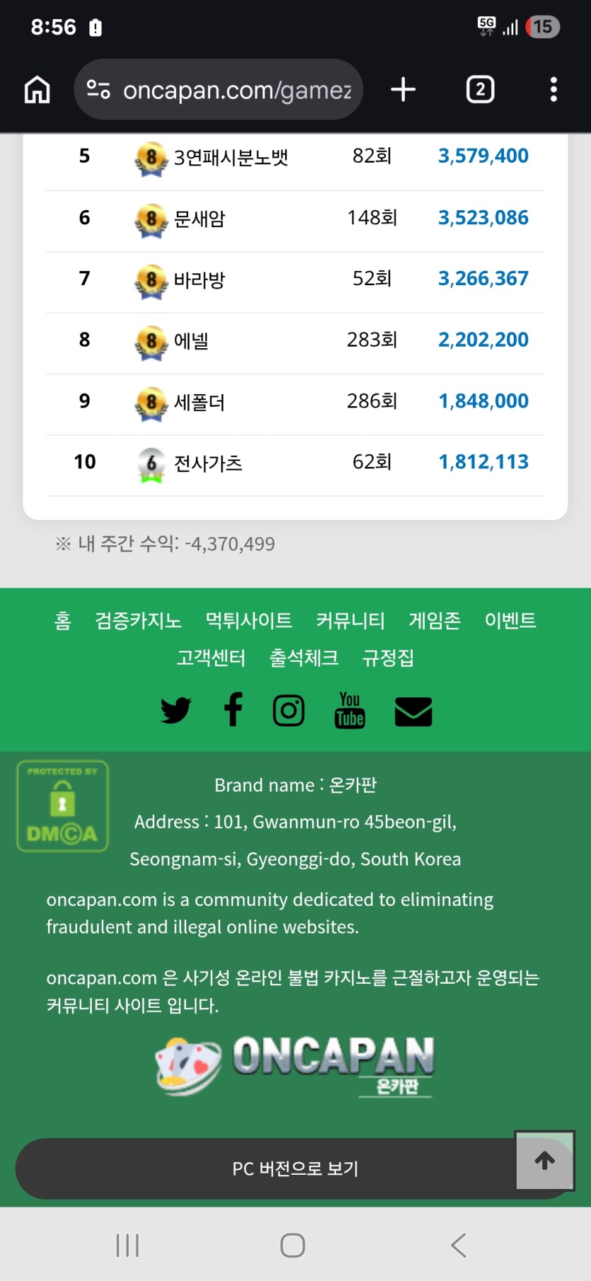이번주포바성적(0)