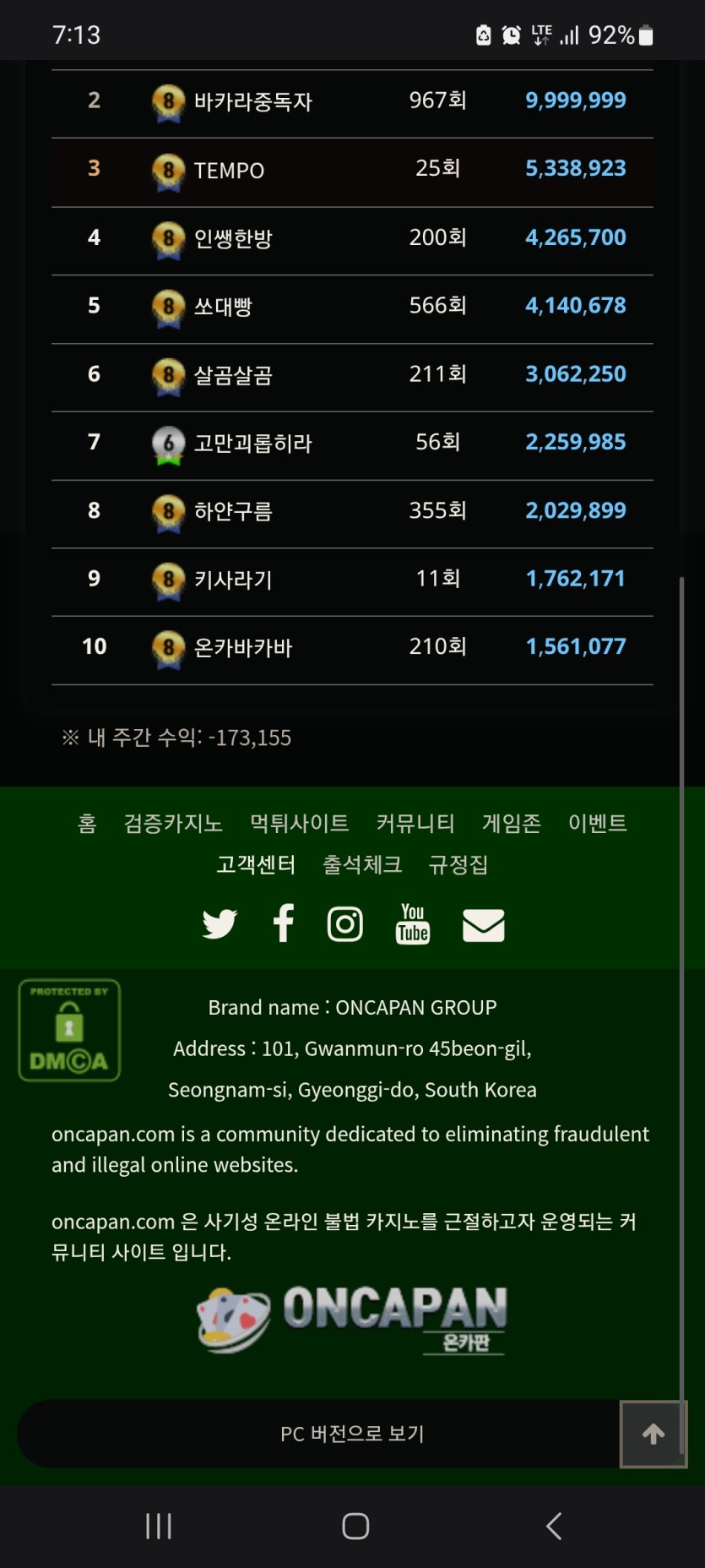 도대체 주간수익은 언제쯤 플러스해보나(0)