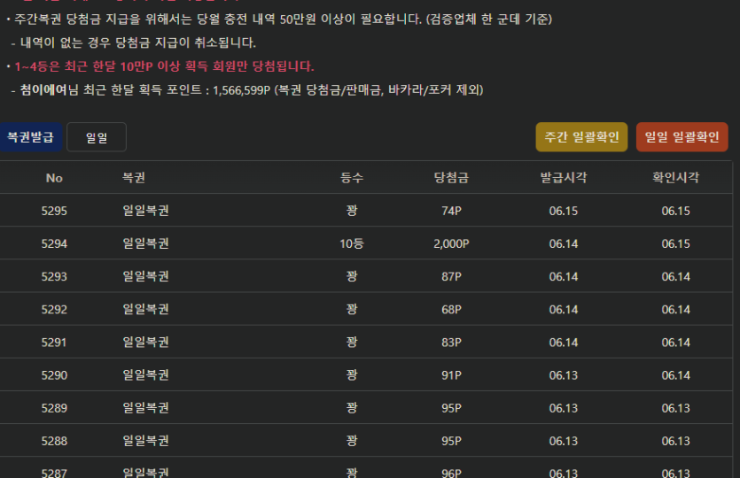 제가 일복 꽝 장줄글을보고 제 복권내용을 봤습니다(0)