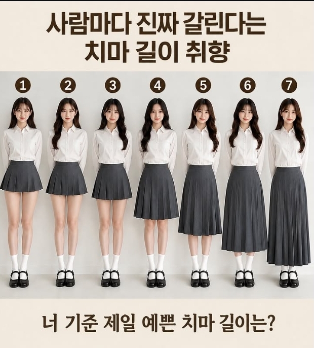 치마길이 어느정도가 젤 좋으신가요?(0)