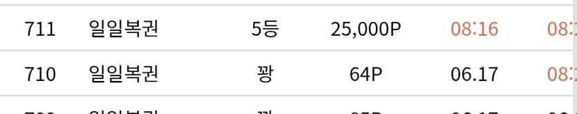 머지 2장으로 5등이요? ㅋㅋㅋ(0)
