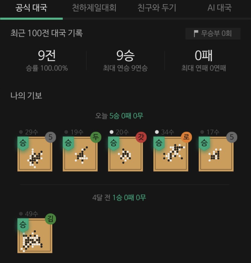 무패입니다.(0)