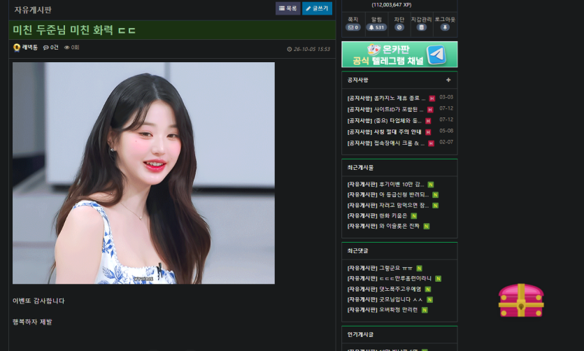 바다악어찡의 악덕장원영글 보러 갔다가(0)