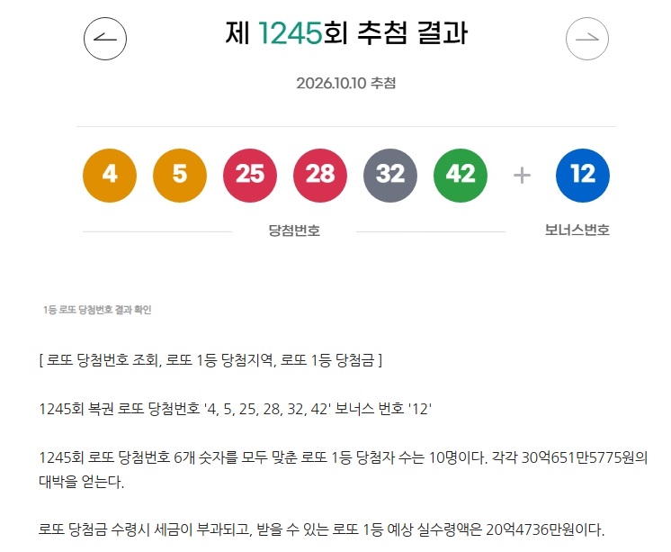 로또 1등 이번에 야무지네(0)