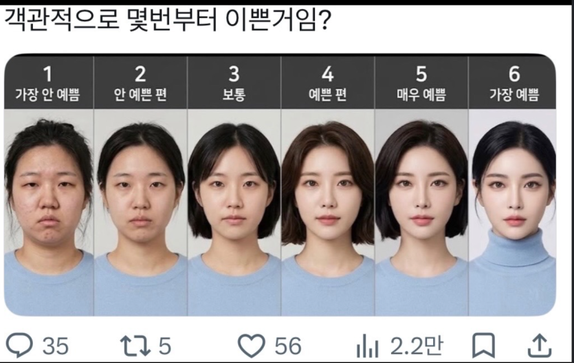 몇번이 젤예쁨?(0)