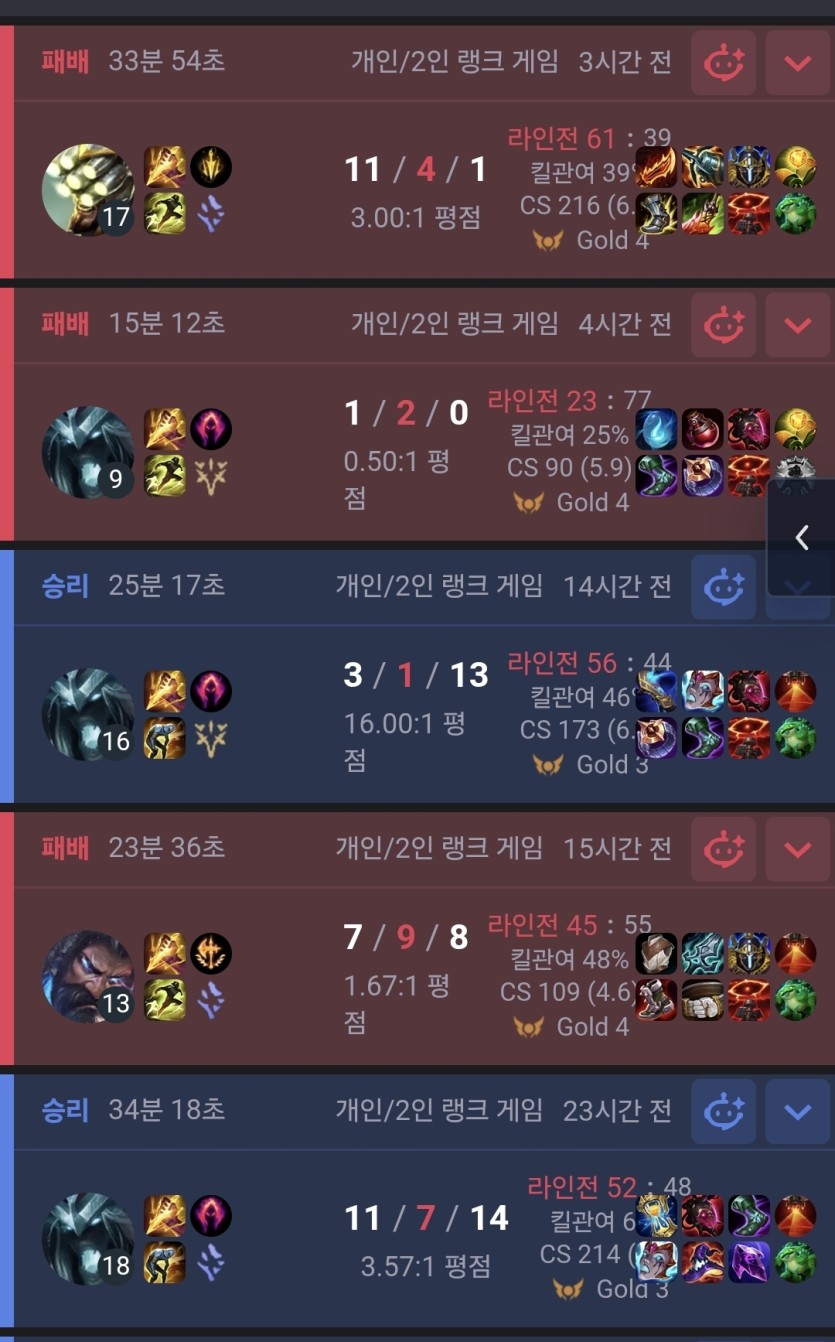 롤 연패시즌 왔네요ㄷ(1)