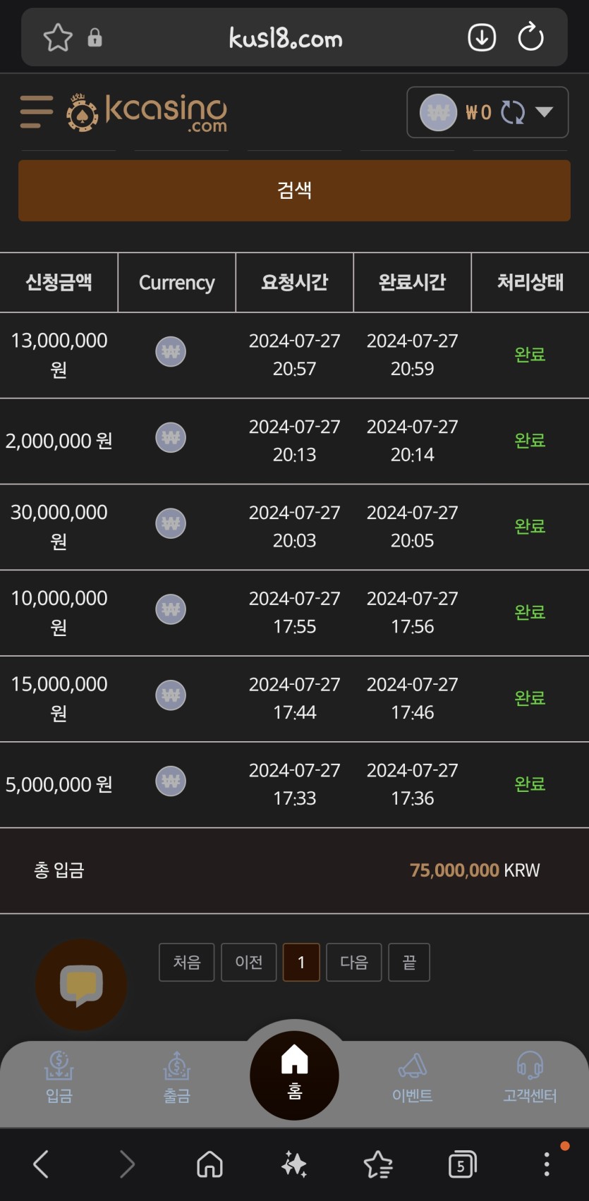 도박하면서 하루에 제일많이 잃은금액(0)