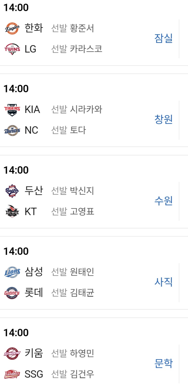 2시 국야 선발 투수(0)
