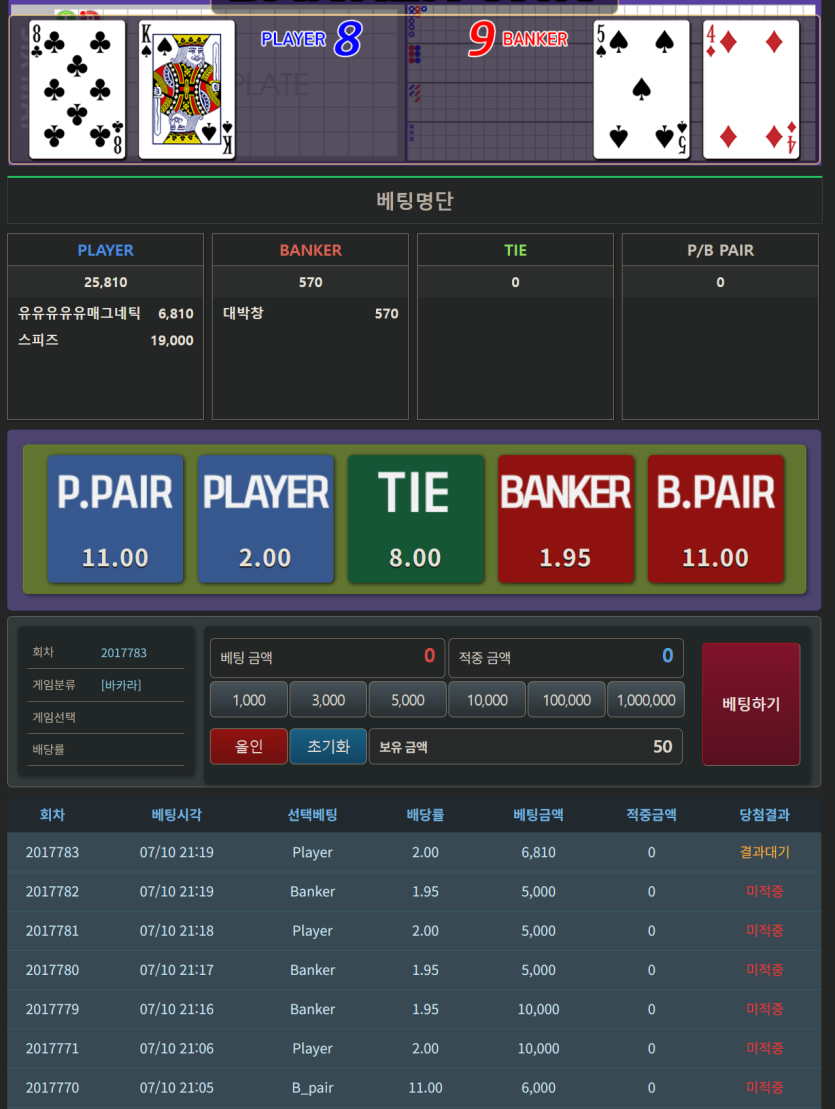 7연패로 0포 회귀됫네요(0)