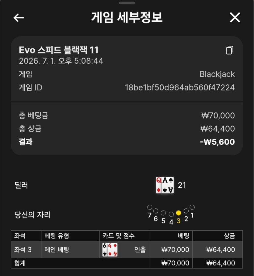 그럼 그렇죠 또 딜러 히든블랙잭(0)