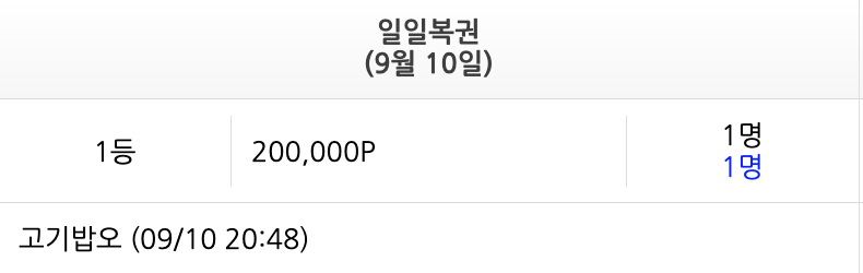 일복 1등 나왔네요(0)