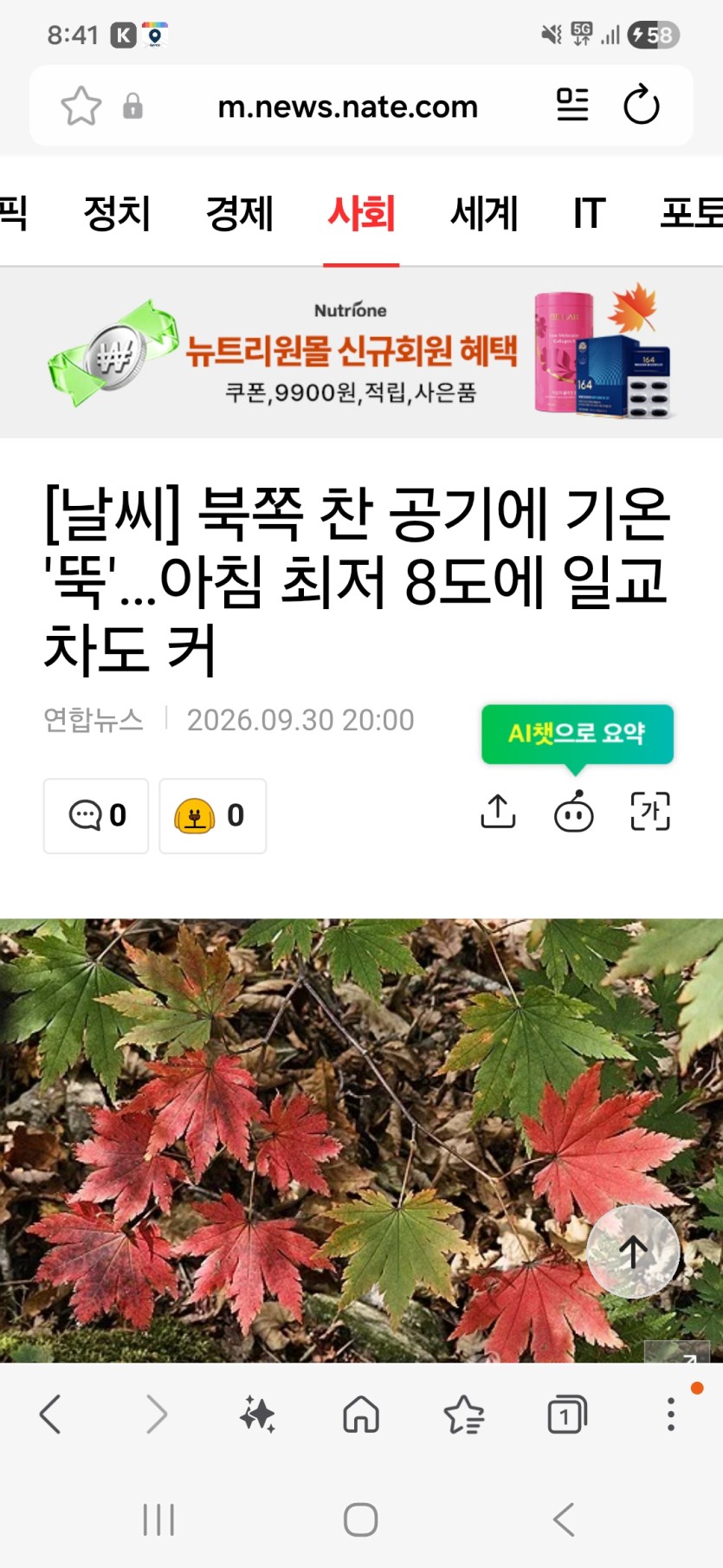 낼 아침 춥다고.(0)